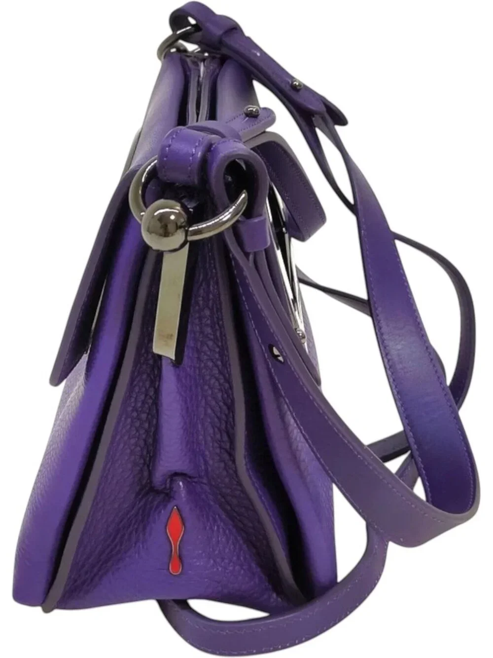 (S6) Christian Louboutin Crossbody Bag Purple Leather